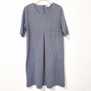 Tyler Boe Cindy Navy White Jaquard Knit Dress Size Medium